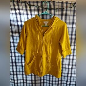 LOFT Mustard Yellow Zip-Up Hoodie